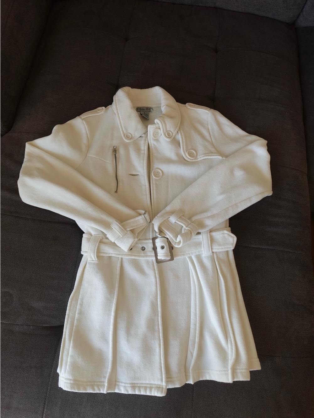 Vintage Olivia Sky Belted Trench Coat Jacket
